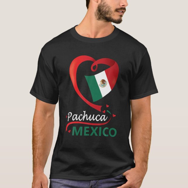 Pachuca Hidalgo Mexico Heart Flag Mexicana Corazon T-Shirt (Front)