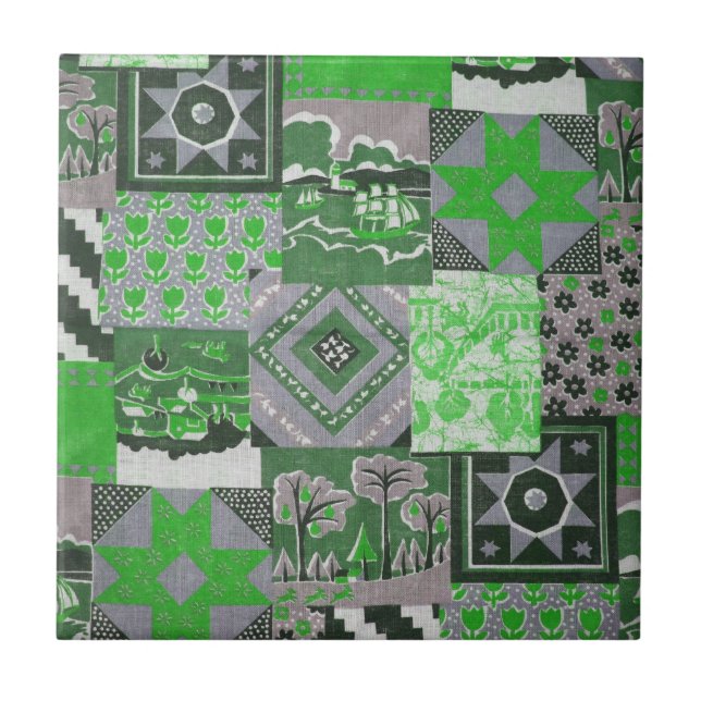 Pachwork Quilt Ceramic Tile (Front)