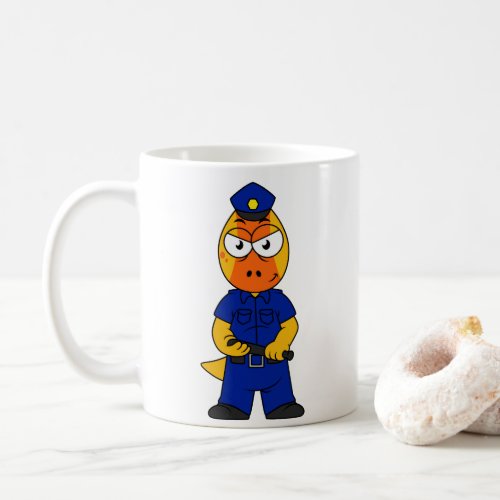 Pachycephalosaurus Police Officer Coffee Mug