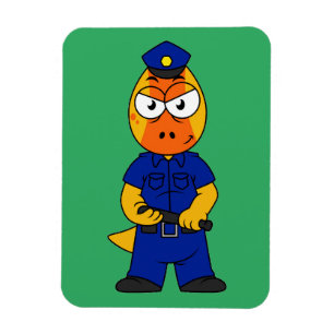 Pachycephalosaurus Police Officer. Magnet