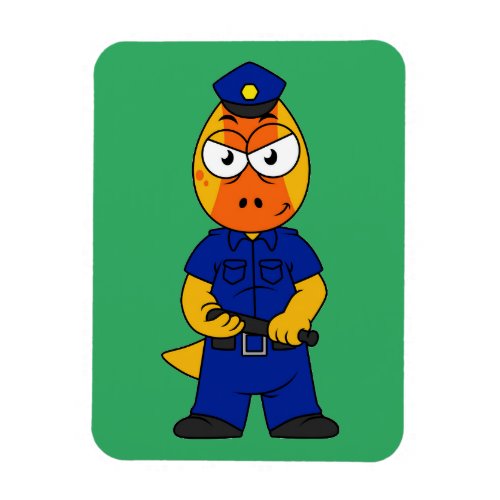 Pachycephalosaurus Police Officer Magnet