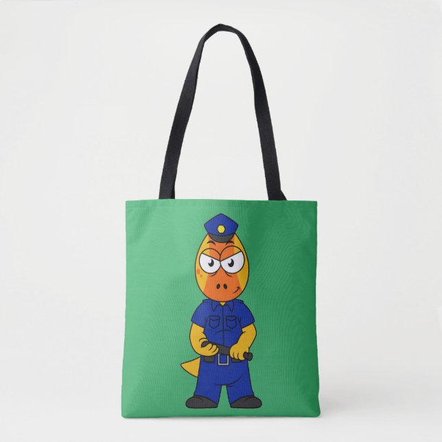 Pachycephalosaurus Police Officer. Tote Bag (Front)