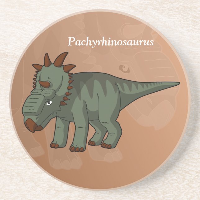 Pachyrhinosaurus Dinosaur Drink Coaster (Front)