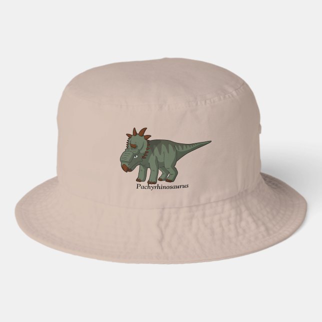 Pachyrhinosaurus Dinosaur Printed Bucket Hat (Front)