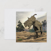 Pachyrhinosaurus dinosaur roaring - 3D render (Front/Back)