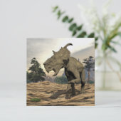 Pachyrhinosaurus dinosaur roaring - 3D render (Standing Front)