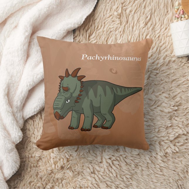 Pachyrhinosaurus Dinosaur Throw Pillow (Blanket)