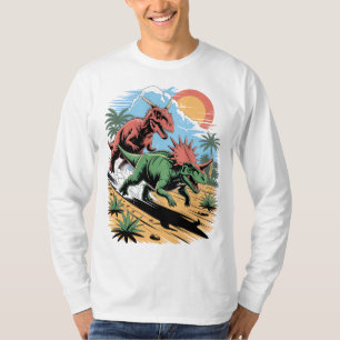 Pachyrhinosaurus racing past a Carnotaurus T-Shirt