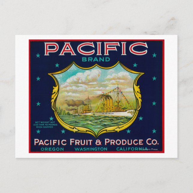 Pacific Apple Crate Label Postcard (Front)