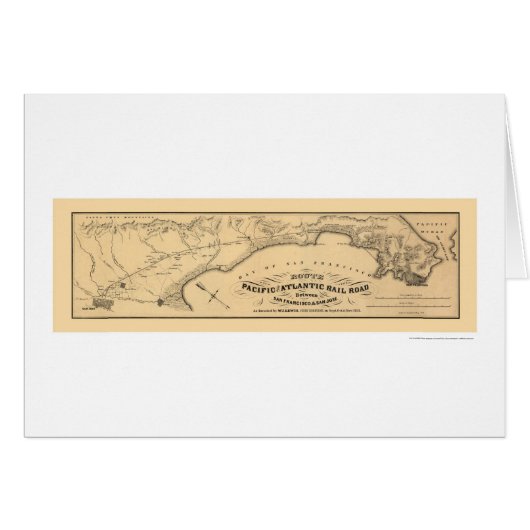 Pacific & Atlantic Railroad Map 1851 Cards (Front Horizontal)