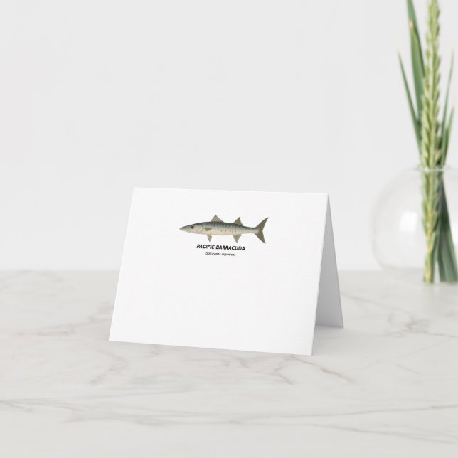 Pacific Barracuda (Sphyraena argentea) Thank You Card (Front)