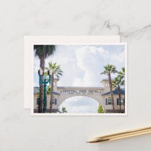 Pacific Beach Crystal Pier Vintage Sign Photo Postcard