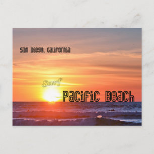 Pacific Beach, San Diego California Postcard