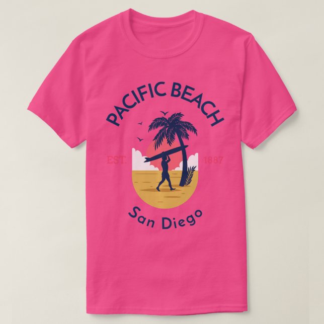 Pacific Beach San Diego California Surfing Souveni T-Shirt (Design Front)