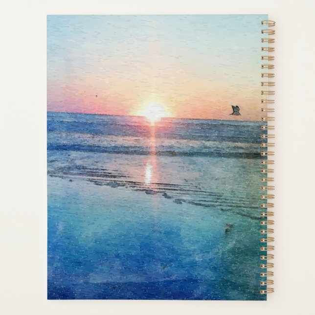 Pacific Beach Sunset Watercolor Planner (Back)