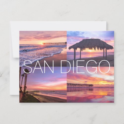 Pacific Beach Windansea Ocean Sunset San Diego Postcard