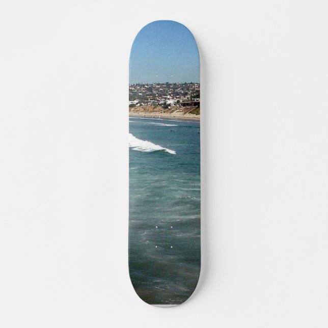 Pacific Beaches Waves Surfers Sand San Diego Ocean Skateboard Deck (Front)