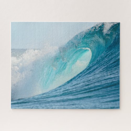 Pacific big surfing barrel wave breaking jigsaw puzzle