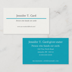 Pacific Blue 00A1B9 Monochrome Single Solid Color Business Card