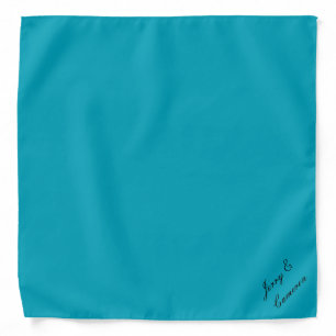 Pacific Blue 00A1B9 - With Name or Blank Bandana