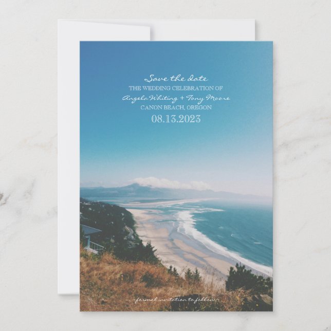 Pacific Coast Beach Wedding Save the Date (Front)