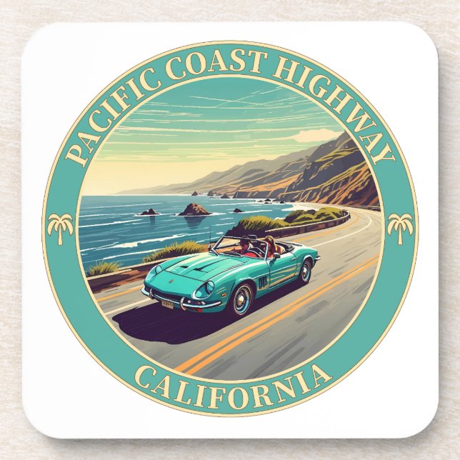 Pacific Coast Highway California Beverage Coaster (Front)
