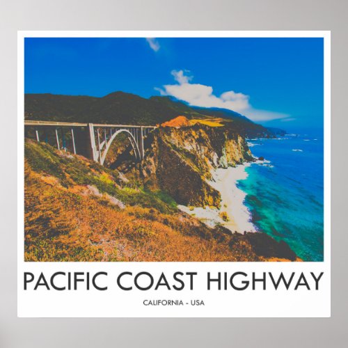 Pacific Coast Highway California USA Poster