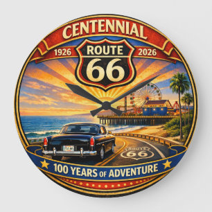 Pacific Coast Highway Centennial Sunset Large Clock