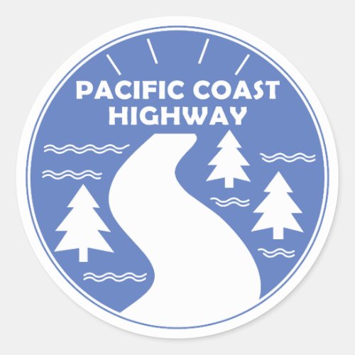 Pacific Coast Highway Classic Round Sticker