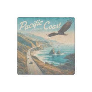 Pacific Coast Highway Eagle Stone Magnet