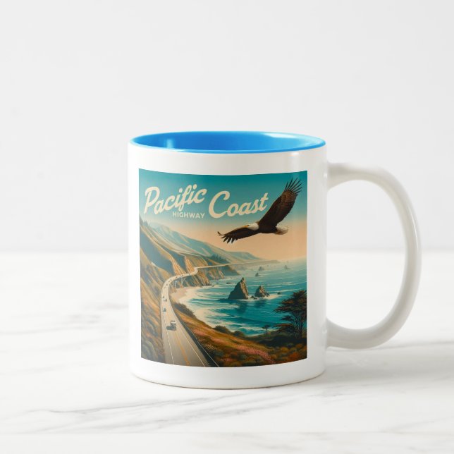 Pacific Coast Highway Eagle Two-Tone Coffee Mug (Right)