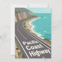 Pacific Coast Highway Graphic Travel Art