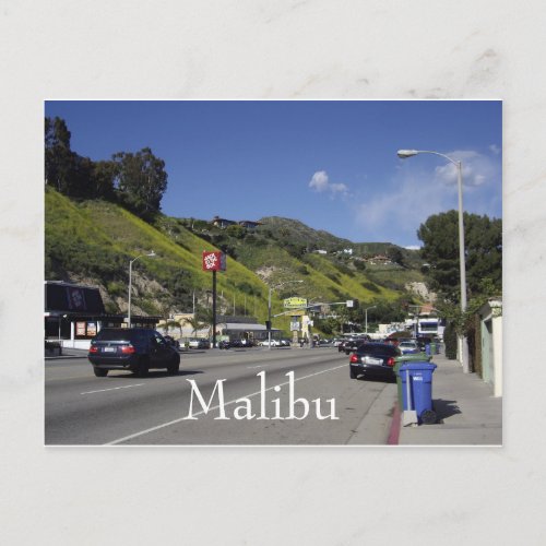 Pacific Coast Highway Malibu California Postcard