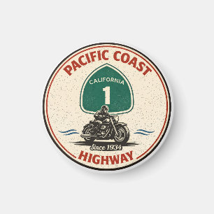 pacific coast highway motorcycle california route magnet