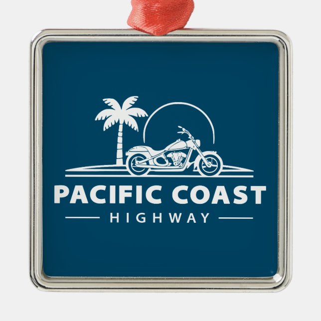 Pacific Coast Highway Motorcycle Metal Ornament (Front)
