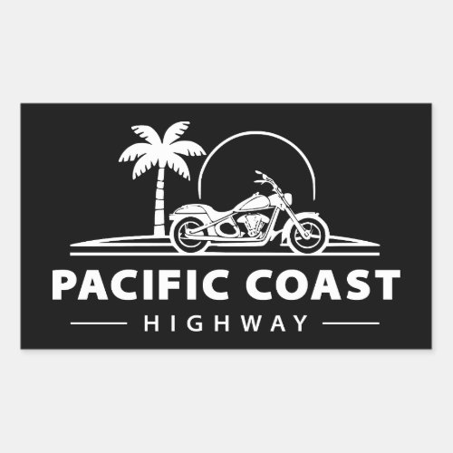 Pacific Coast Highway Motorcycle Rectangular Sticker
