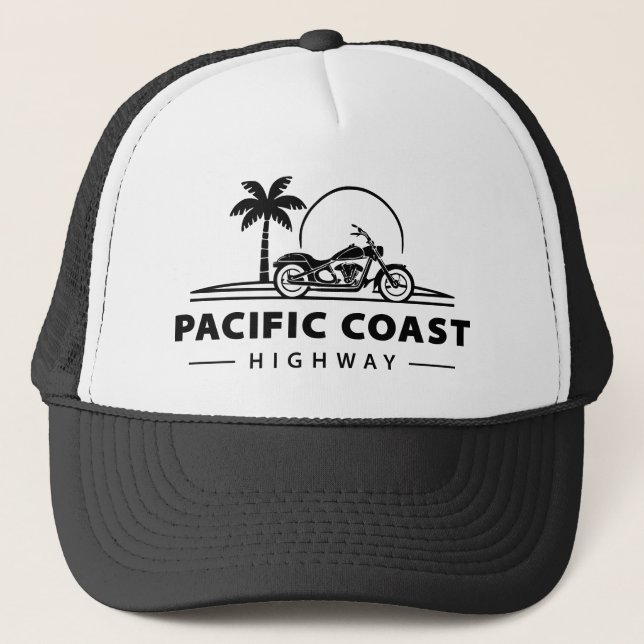 Pacific Coast Highway Motorcycle Trucker Hat (Front)