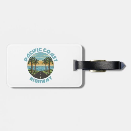 Pacific Coast Highway Palm Trees Luggage Tag