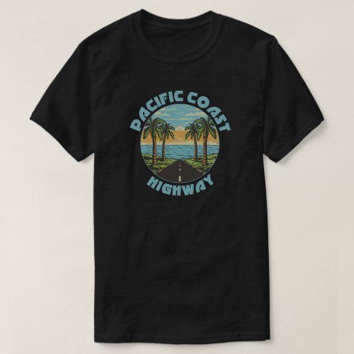 Pacific Coast Highway Palm Trees T_Shirt