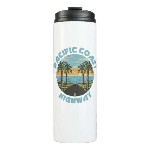 Pacific Coast Highway Palm Trees Thermal Tumbler