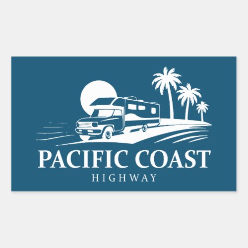 Pacific Coast Highway Recreational Vehicle Rectangular Sticker