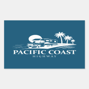 Pacific Coast Highway Recreational Vehicle Rectangular Sticker