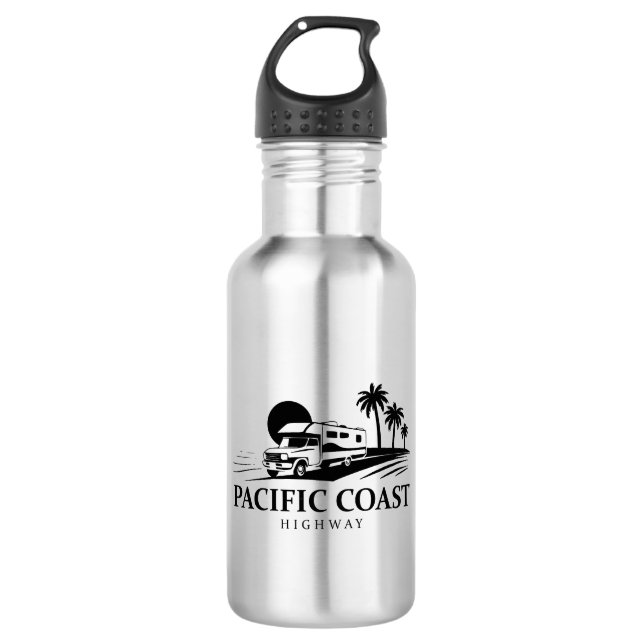 Pacific Coast Highway Recreational Vehicle Stainless Steel Water Bottle (Front)