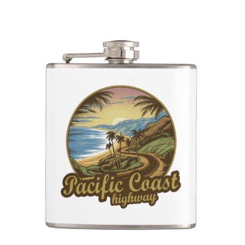 Pacific Coast Highway Retro Flask