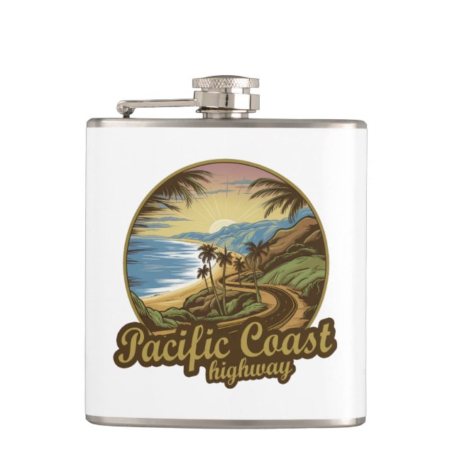 Pacific Coast Highway Retro Flask (Front)