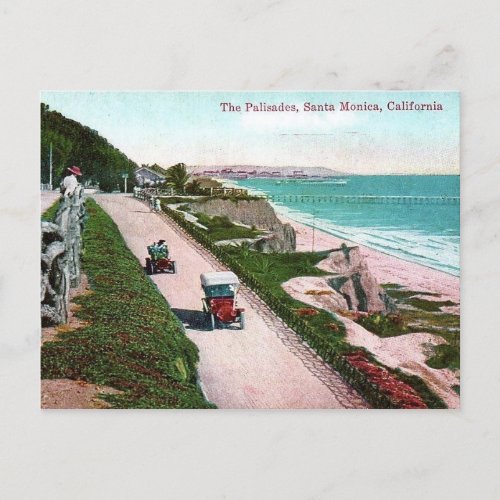 Pacific Coast Highway Santa Monica CA Vintage Postcard