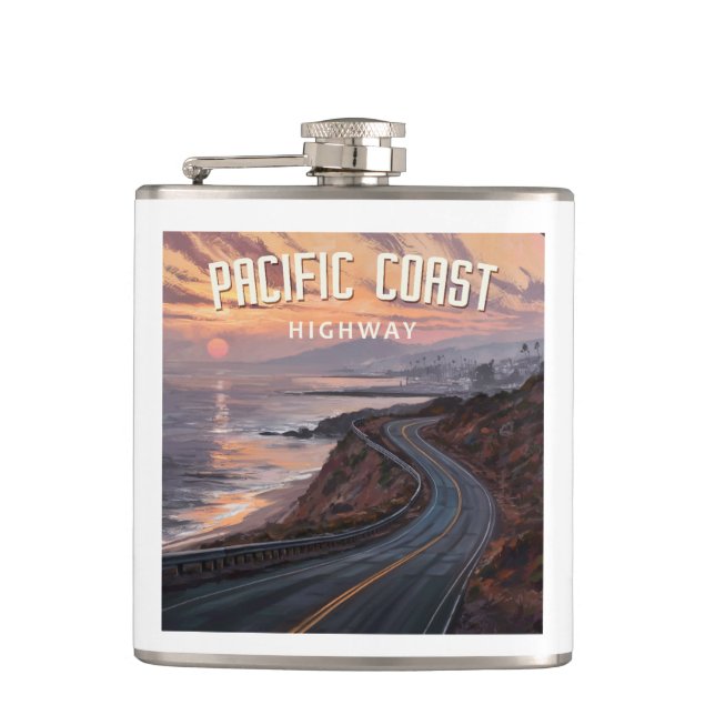 Pacific Coast Highway Sunset Flask (Front)