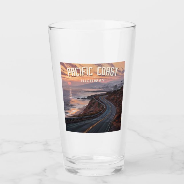 Pacific Coast Highway Sunset Glass (Front)