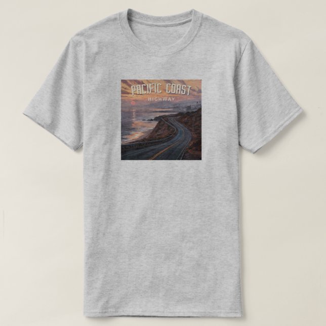 Pacific Coast Highway Sunset T-Shirt (Design Front)