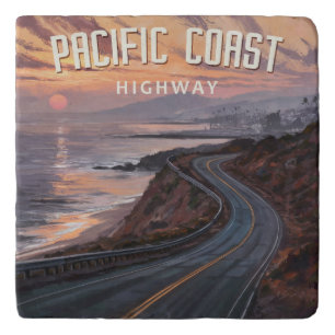 Pacific Coast Highway Sunset Trivet